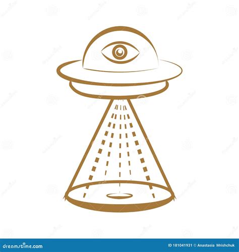 Icono De Ufo En Un Fondo Blanco Stock de ilustración Ilustración de