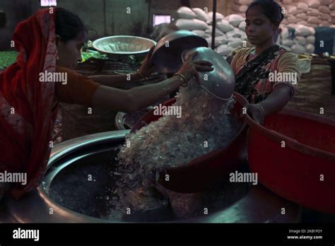 Les Femmes Qui Travaillent S Chent Les Bouteilles De Poly Thyl Ne