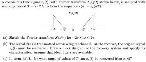 A Continuous Time Signal Xc T With Fourier Chegg