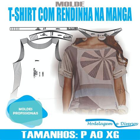 Molde Tshirt Renda Manga Modelagem Diversos P Xg Correios Shopee