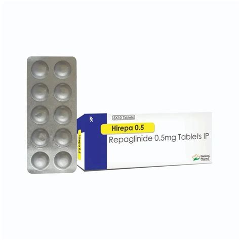 Hirepa 1mg Tablet Repaglinide Tablet at Rs 160 stripe रपगलनद