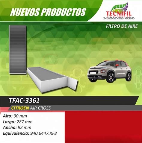 FILTRO DE AIRE PARA CABINA CITROEN C3 AIRCROSS