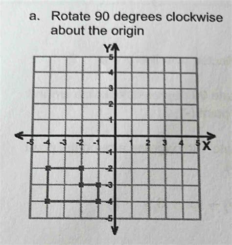 Solved: a. Rotate 90 degrees clockwise about the origin [Math]