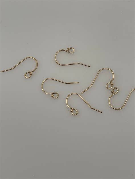 14K Real Gold Filled Ear Wires L Plain Ball End Ear Wires Etsy