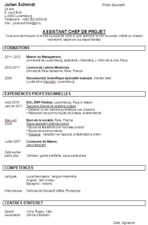 Plan Curriculum Vitae Laboite Cv Fr