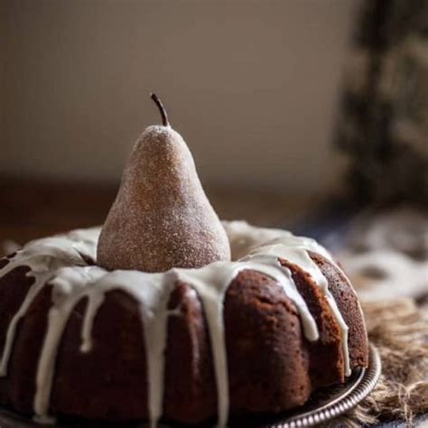 Spiced Pear Bundt Cake With A Brandy Vanilla Glaze Adventures In Cooking