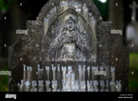 Glasnevin Cemetery Dublin Ornate Carved Headstones Virgin Mary Memorial Headstone Tombstone