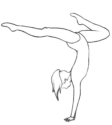 Gymnastics Stag Handstand Drawing Sketch Coloring Page