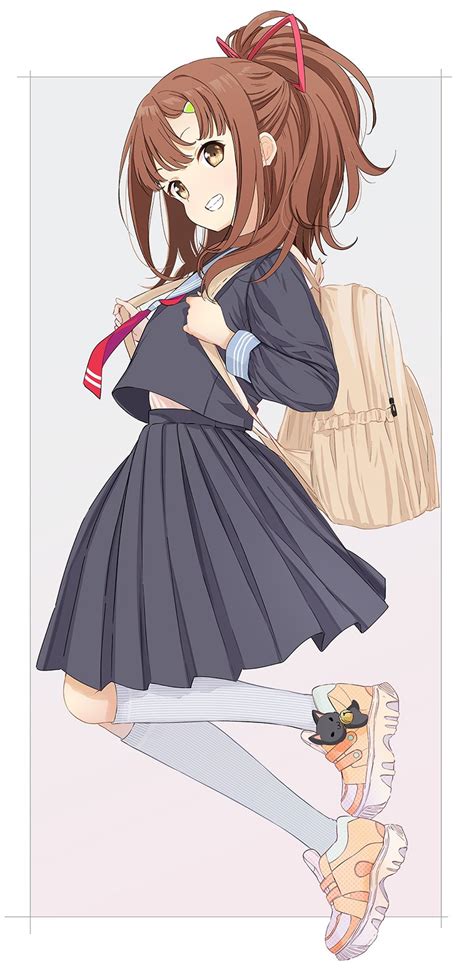 The Big Imageboard Tbib 1girl Abe Kanari Alternate Costume Backpack Bag Black Serafuku Black