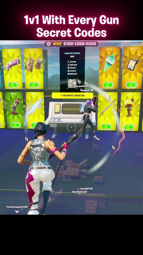 Unlock New #1v1witheverygun Codes for Fortnite | TikTok