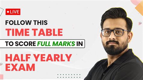 Best Time Table To Score Full Marks In Half Yearly Exam Complete