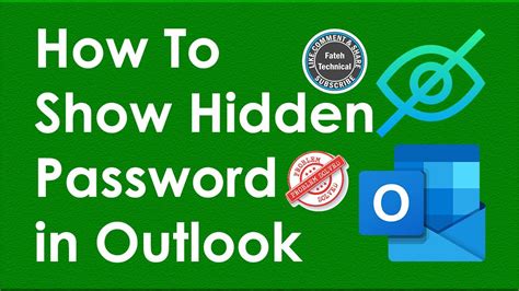 How To Show Hidden Password In Outlook 2016 Youtube