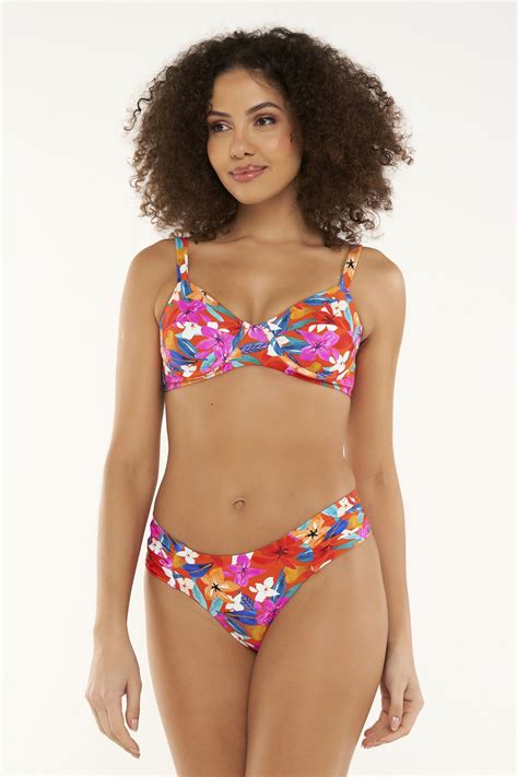 Calcinha De Biqu Ni Fio M Dia Laranja Floral Ilha Bikini