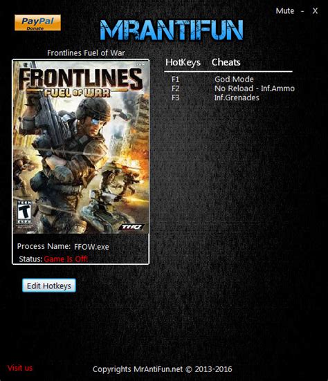 Frontlines: Fuel of War Trainer +4 Latest Steam MrAntiFun - download cheats, codes, trainers