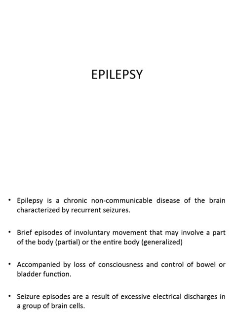 Epilepsy - PPT 4 | PDF