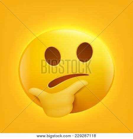 Thinking Face Emoji Vector & Photo (Free Trial) | Bigstock