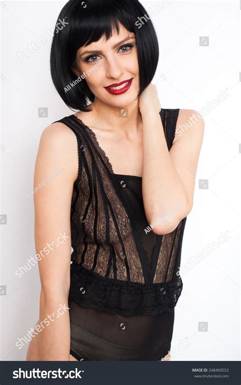 Natural Sexy Brunette Woman Red Lips Stock Photo 248460553 Shutterstock