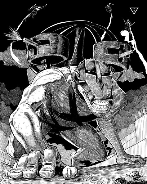 warhammer titan tattoo colossal titan black  white beast titan