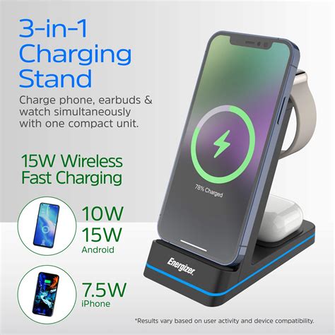 Customer Reviews: Energizer 3-in-1 15W Qi Certified Wireless Fast 15W