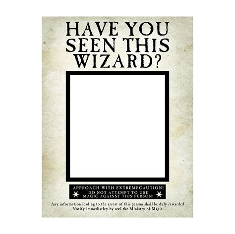 Have You Seen This Wizard Photo Booth Prop Frame Wanted Poster Etsy