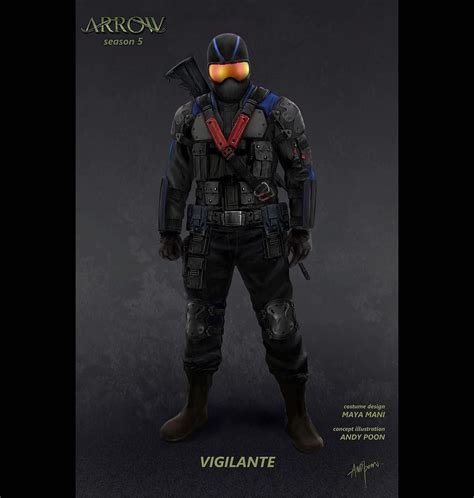 Concept Illustration Of Vigilante For Arrow Season 5 Costume Design By