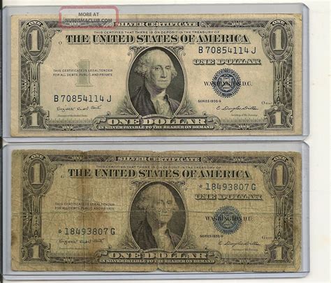 1935 $1 Silver Certificate Star Note W/ 1935 $1 Silver Cert U Get Both ...