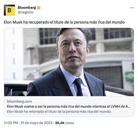 Elon Musk Vuelve A Ser El M S Rico Del Mundo Seg N Bloomberg