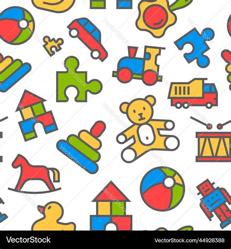 Toys Seamless Pattern Royalty Free Vector Image