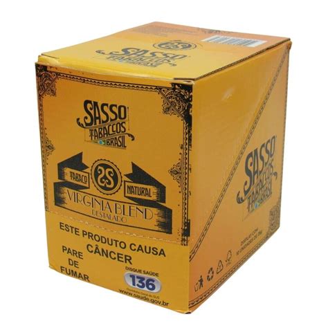 Tabaco Sasso Virginia Blend Destalado Caixa Pacotes Tabacaria Shop