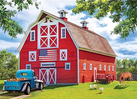 Amazon RoseArt Kodak Premium Pretty Red Barn 1000 Piece