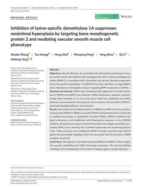 PDF Inhibition Of Lysinespecific Demethylase 1A Suppresses