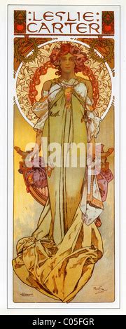 Art By Alphonse Mucha Leslie Carter 1908 Stock Photo Alamy