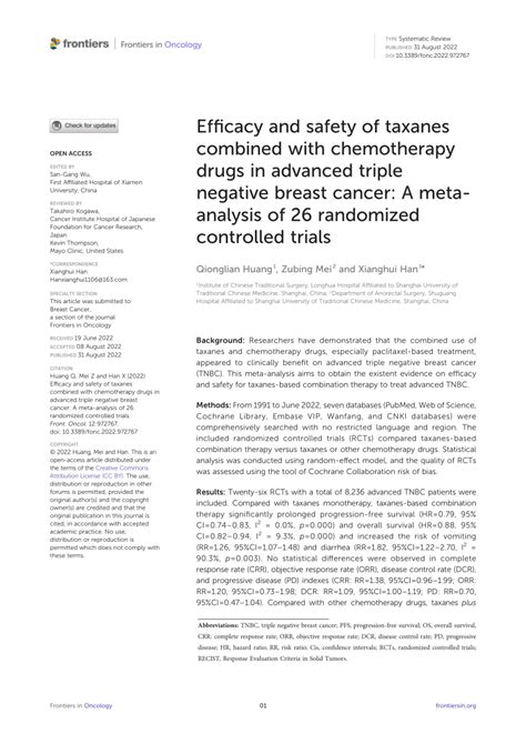 Pdf Efficacy And Safety Of Taxanes Combined With Chemotherapy Drugs