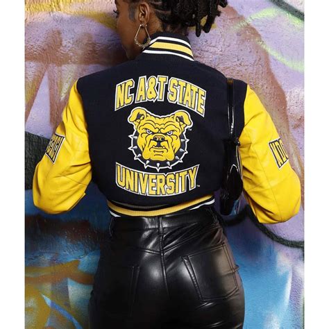 Black Yellow Women S North Carolina A T State University Varsity Jacket