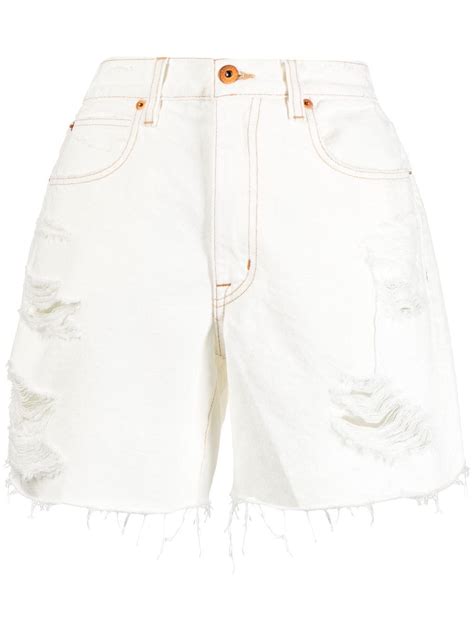 Slvrlake Short Jeans Efeito Destroyed Farfetch