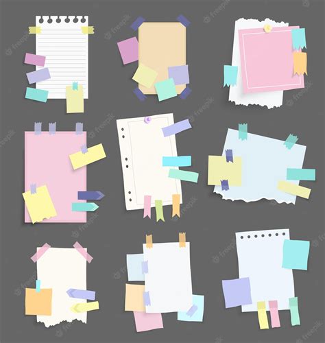 Premium Vector Paper Notes Stickers Set Of Different Vector Note