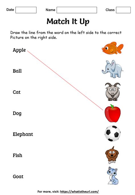 Alphabetical Vocabulary Match Up For Kids Fun Worksheets For Kids