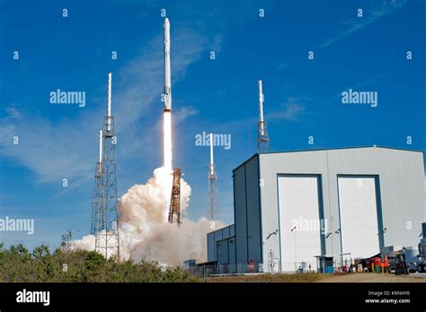 The Two Stage Falcon Launch Vehicle Lifts Off Space Launch Complex