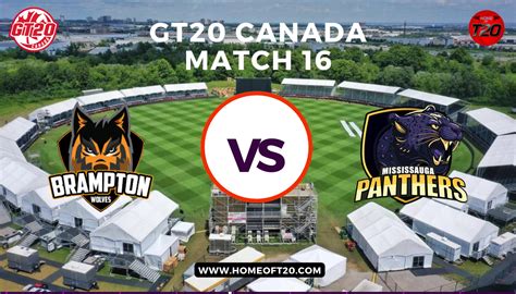 GT20 Canada Match 16 Brampton Wolves Vs Mississauga Panthers Match