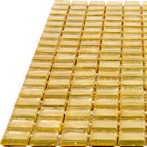 12x12 Satin Sheen Gold Glossy Glass Mosaic Tile Satin Sheen Gold