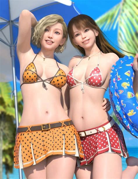 SVM S Sunshine Bikini And DForce Pleats Swim Skirt For Genesis 9 8 1