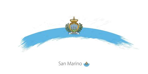 Bandera De San Marino En Trazo De Pincel Grunge Redondeado 6447215