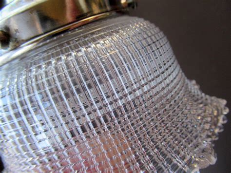 Antique Edwardian Holophane Ribbed Glass Lamp Shade With Frilled Edge Iconic Edinburgh