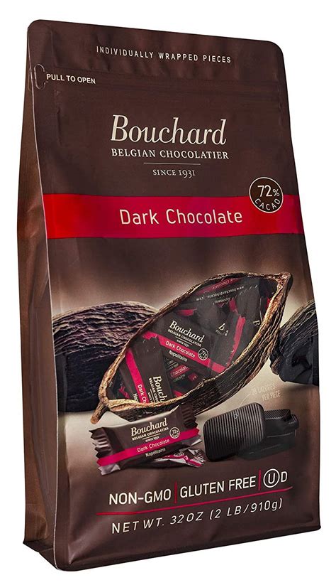 Bouchard Belgian Dark Chocolate 72 Cacao Vegan Keto Non Gmo