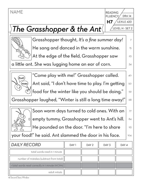 2nd Grade Reading Fluency Passages