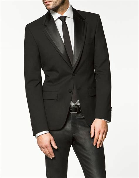 Zara Tuxedo Jacket In Black For Men Lyst