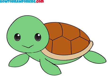 How to Draw a Turtle - Easy Drawing Tutorial For Kids in 2022 | Turtle ...