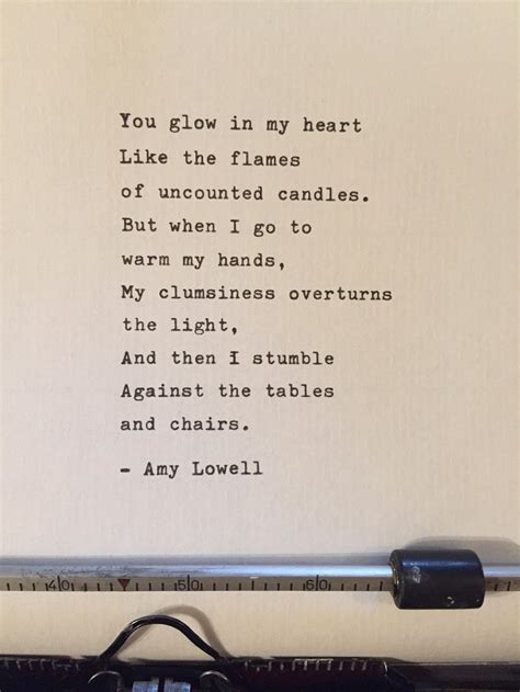 Amy Lowell Hand Typed Poem Vintage Typewriter Ink Quote Lyrics Etsy