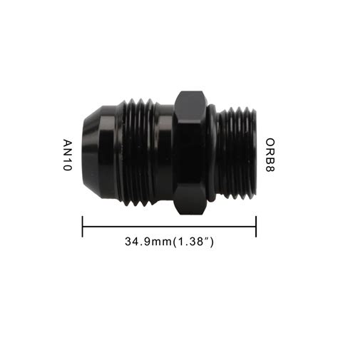 Male Adapter Fitting Black ORB 6 ORB 10 ORB 10 O Ring Boss To AN6 6