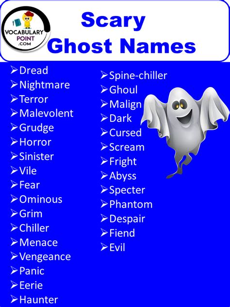 350 Ghost Names (Scary, Good & Funny) - Vocabulary Point